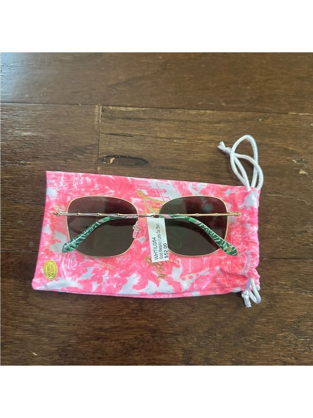 Lilly Pulitzer White Tiger Rock Sunglasses Gold Metallic-NWT - Picture 7 of 9
